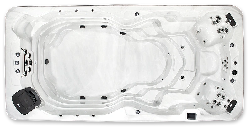 16-foot swim spa overhead photo shared across the original business website’s ES, GS and VS listings